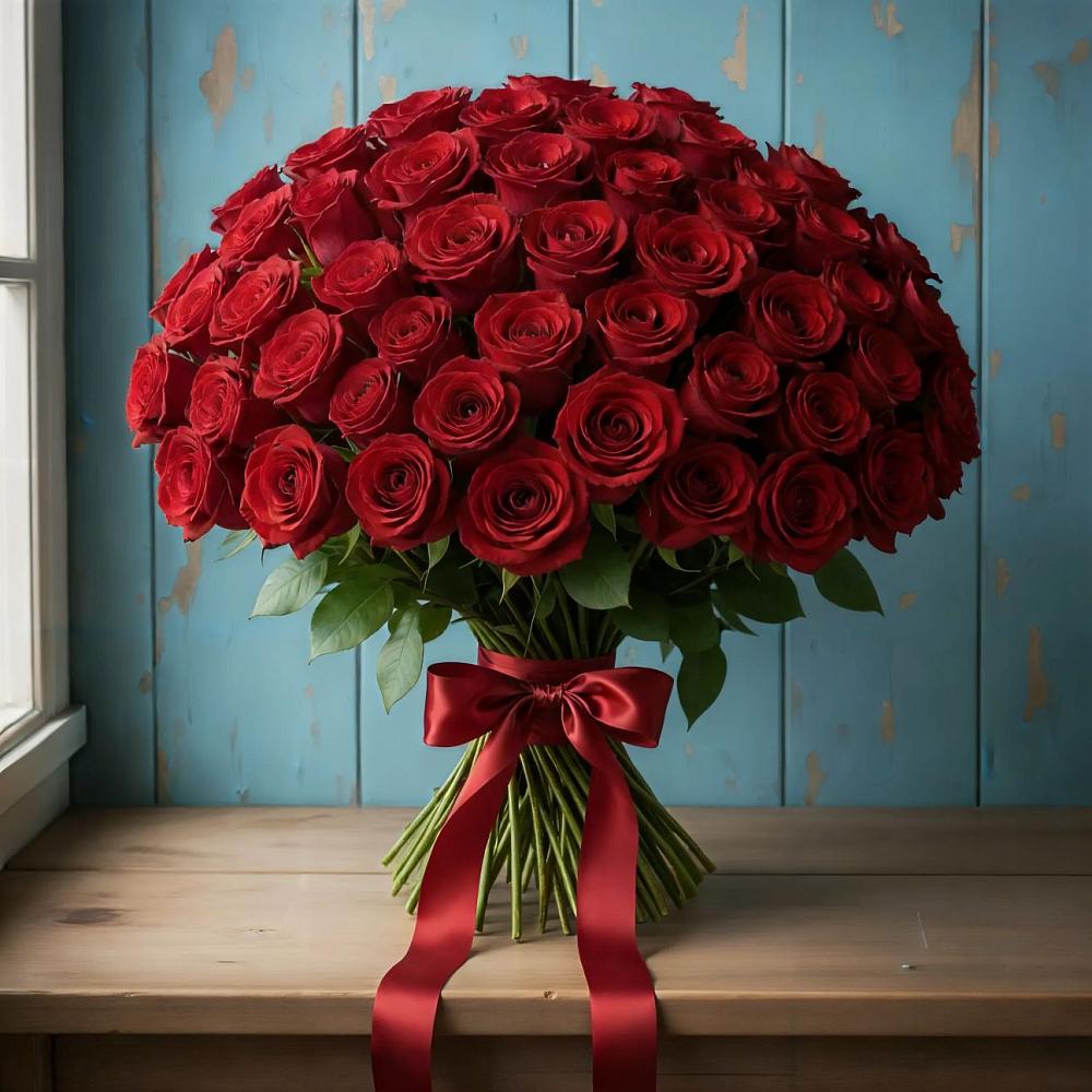 Букет Красные розы Блэк Меджик в Приморском