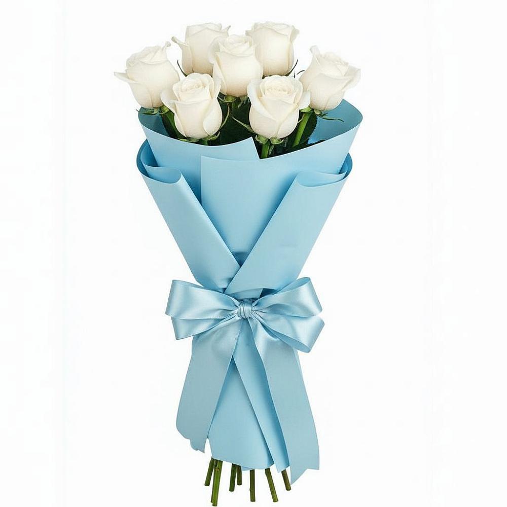 Букет 7 белых роз Проуд в Приморском