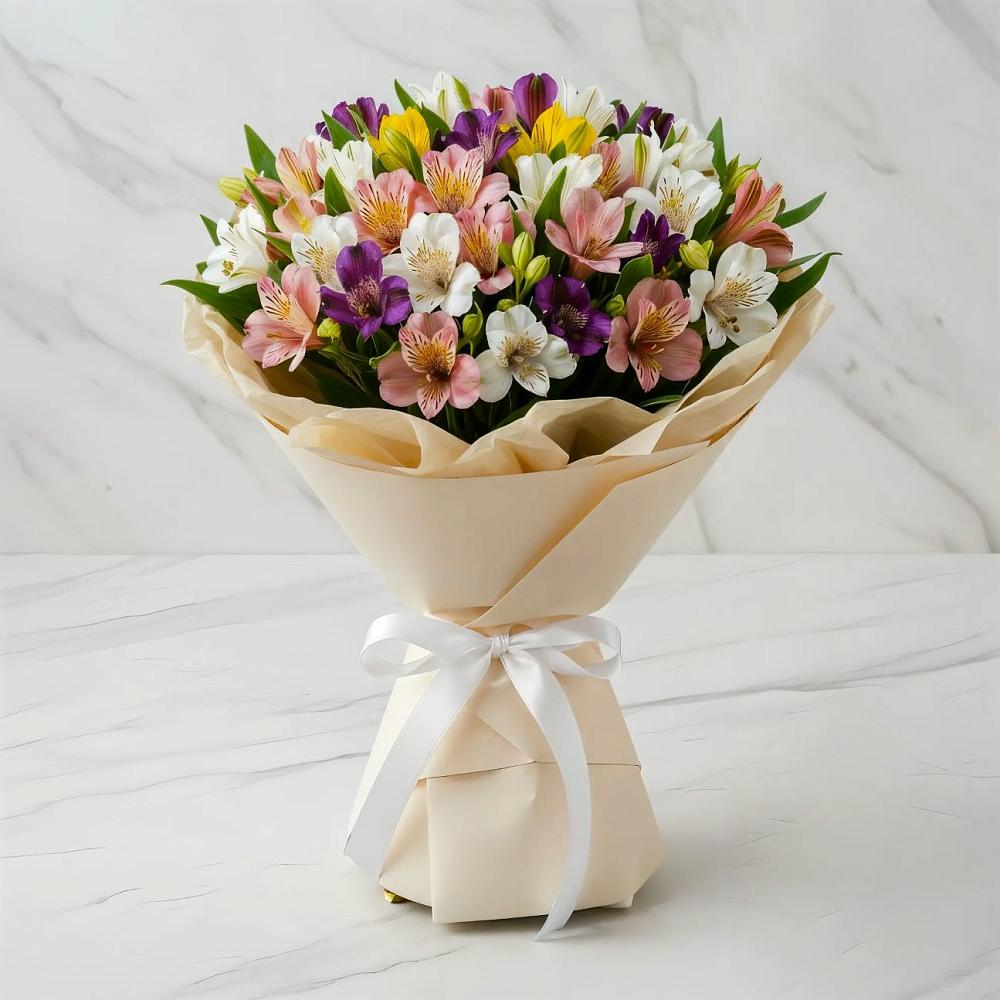 Букет цветов из: Альстромерии в Приморском