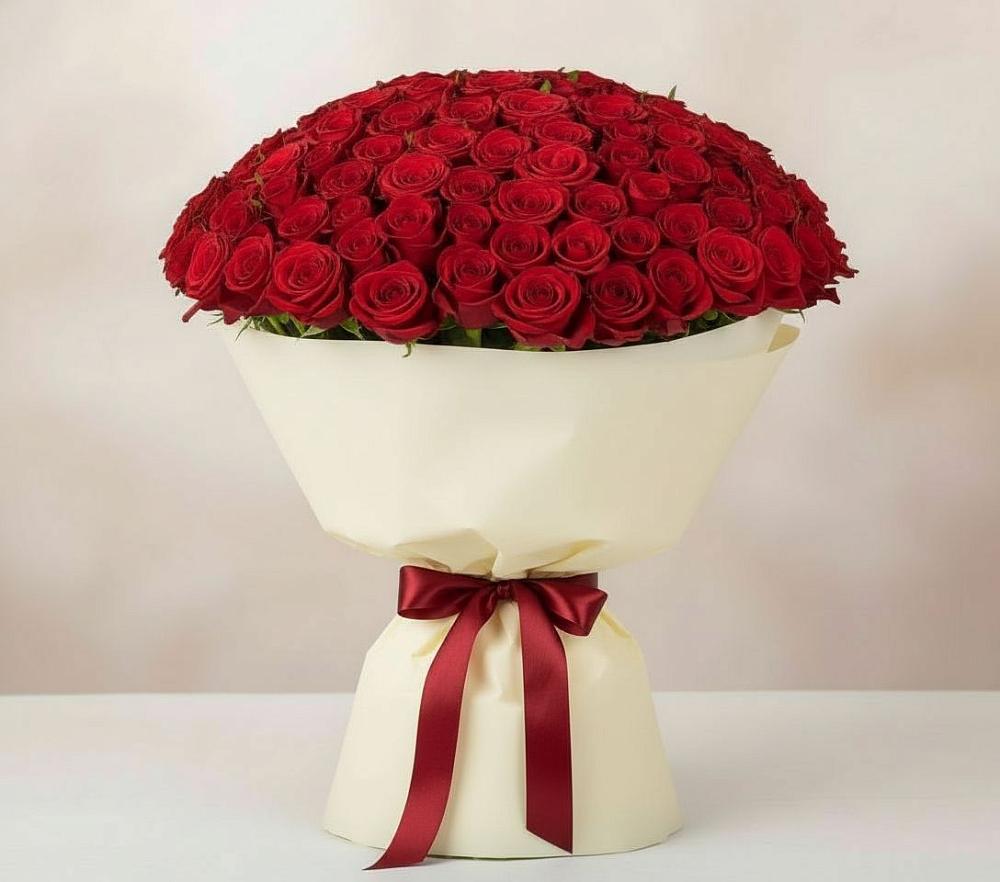 Букет 101 Красная роза Милано в Приморском