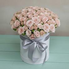 Цветочная композиция из Розы в шляпной коробке #REPLACE_PRED# Приморском