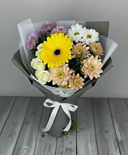 Букет цветов из:  Розы, Герберы и Хризантемы в Приморском
