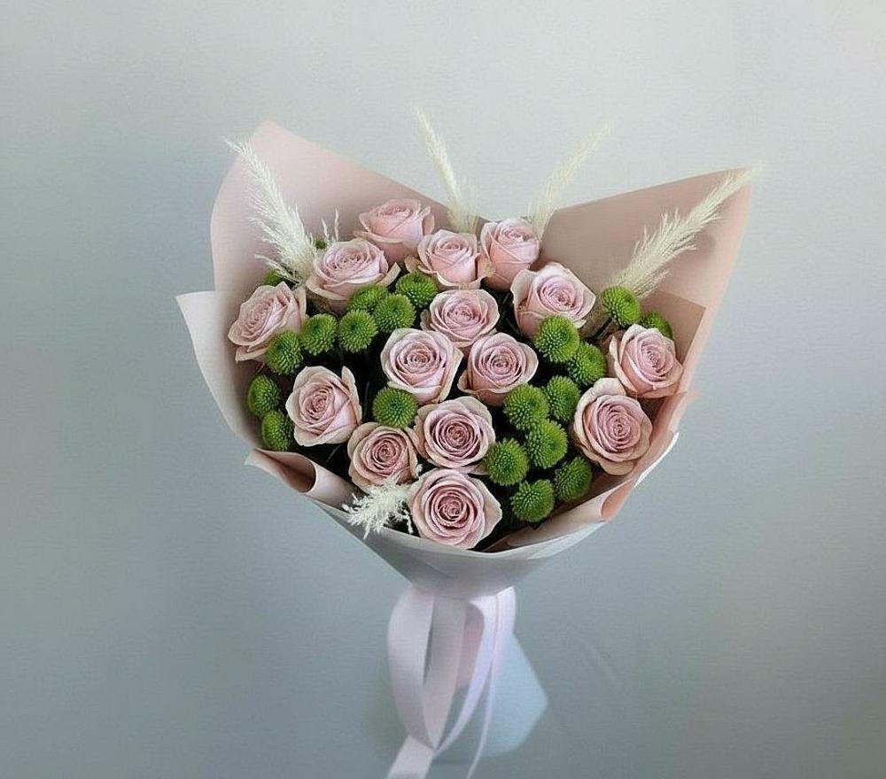 Букет цветов из: Розы и Хризантемы в Приморском