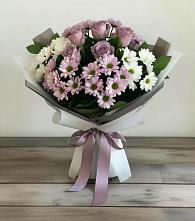 Букет цветов из:  Хризантемы и Розы в Приморском