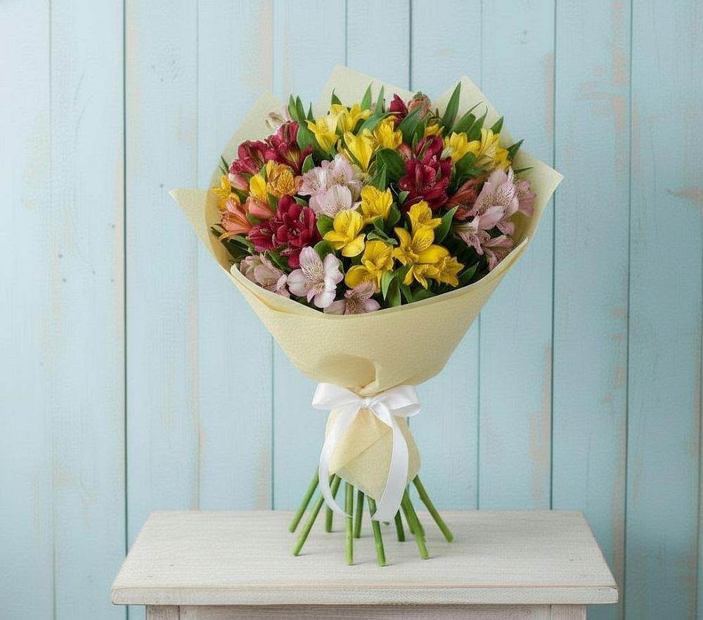 Букет цветов из: Альстромерии в Приморском