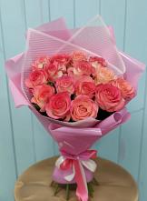 Букет 15 Розовых роз Равель в Приморском